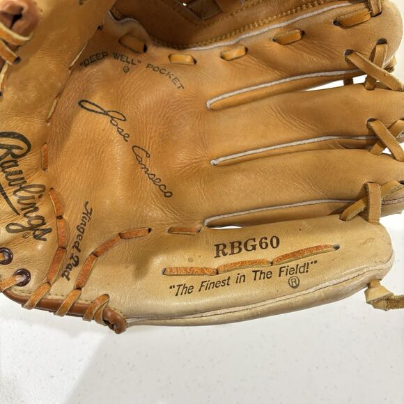 Rawlings Jose Canseco RBG60 Baseball Glove Right Hand Arch Basket Web Leather - Picture 3 of 11